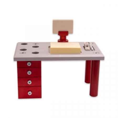Schreibtischorganizer Rote Tischbeine