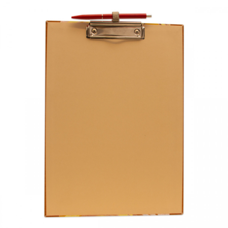 Klemmbrett mit Marmorpapier Beige, mit Stifthalterung