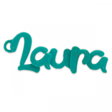 Schlüsselanhänger Namenszug Laura in Türkis