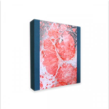 Ordner mit Marmorpapier in Dunkelblau