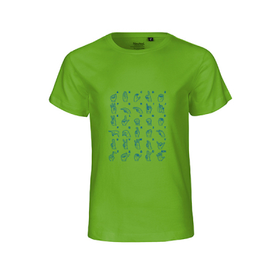 Gebärden T-Shirt Kinder (grün + blau)